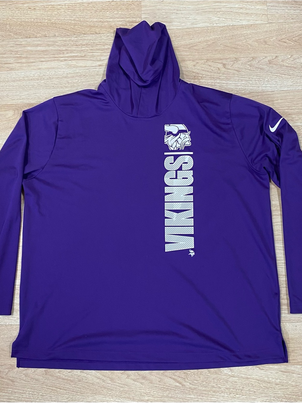 Nike Minnesota Vikings Hoodie Mens 2XL Purple NFL Dri-Fit Lightweight Sweatshirt